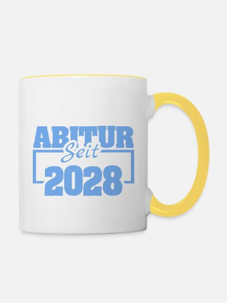 Abitur 2028 - Tasse zweifarbig - Weiß/Gelb