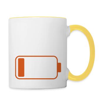 Mutter auf Reserve - Tasse zweifarbig - Weiß/Gelb - Rechts