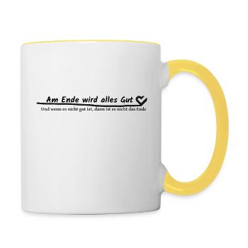 BT. - Am Ende - Tasse zweifarbig - Weiß/Gelb - Rechts