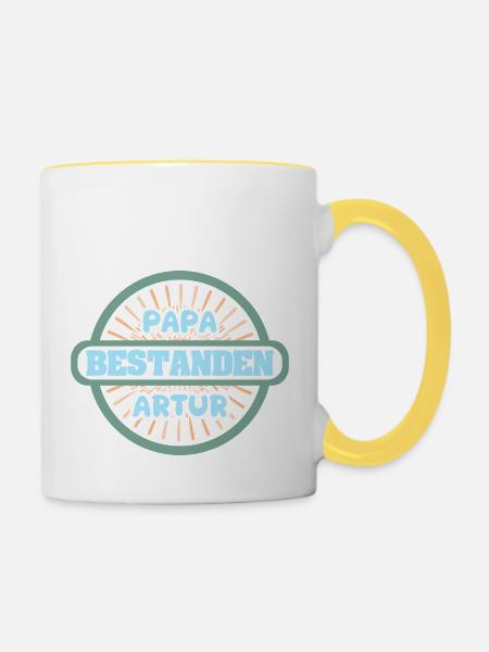 Vorname Artur - Tasse zweifarbig - Weiß/Gelb