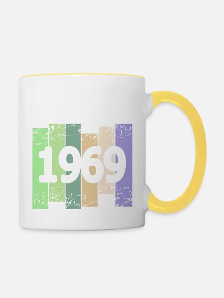 Kunstwerk 1969 - Tasse zweifarbig - Weiß/Gelb