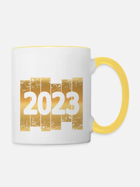 2023 - Tasse zweifarbig - Weiß/Gelb