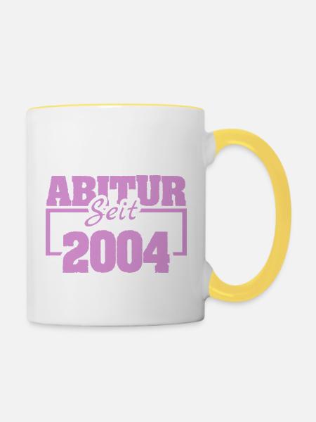 Abi 2004 - Tasse zweifarbig - Weiß/Gelb