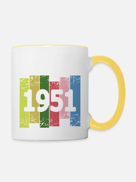 1951 - Tasse zweifarbig - Weiß/Gelb