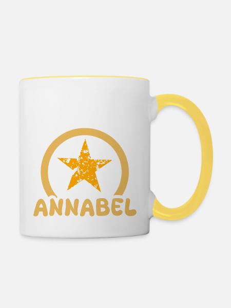 Geschenk für Annabel - Tasse zweifarbig - Weiß/Gelb