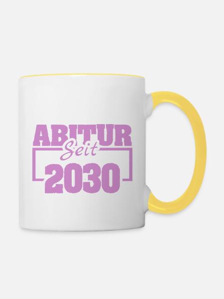 Matura 2030 - Tasse zweifarbig - Weiß/Gelb