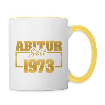Ferien 1973 - Tasse zweifarbig - Weiß/Gelb - Rechts