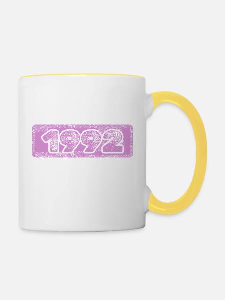 1992 - Tasse zweifarbig - Weiß/Gelb