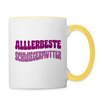 Best mother-in-law - Contrasting Mug - white/yellow - Right