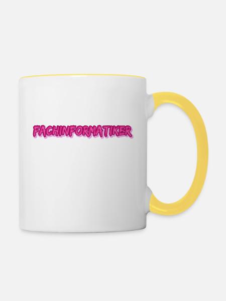 Job Fachinformatiker - Tasse zweifarbig - Weiß/Gelb