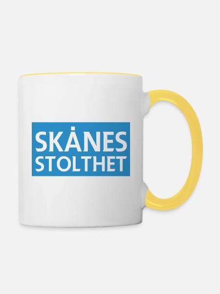 Der Stolz von Skåne - Tasse zweifarbig - Weiß/Gelb
