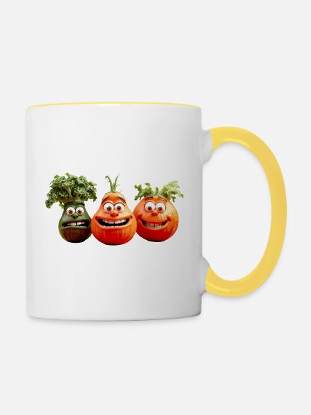 Gemüse - Tasse zweifarbig - Weiß/Gelb
