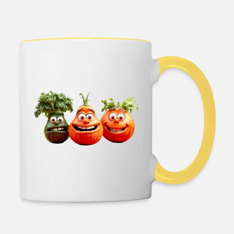 Gemüse - Tasse zweifarbig - Weiß/Gelb