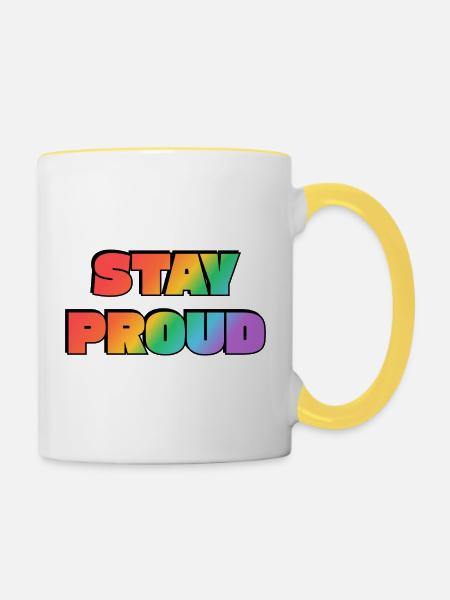 Stay Proud Rainbow Gradient - Tasse zweifarbig - Weiß/Gelb