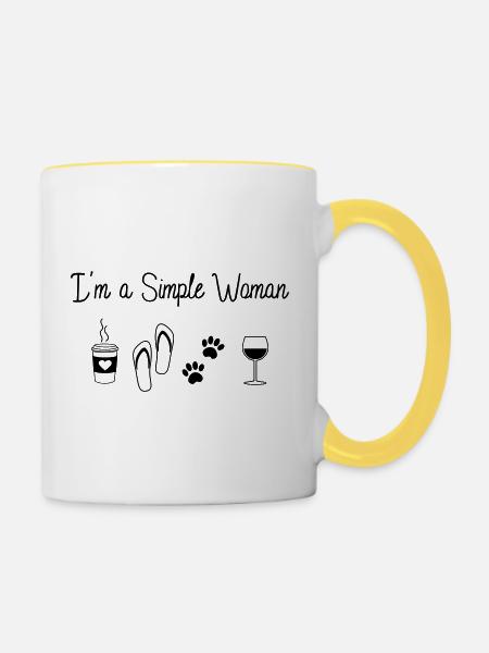 Simple Woman - Tasse zweifarbig - Weiß/Gelb