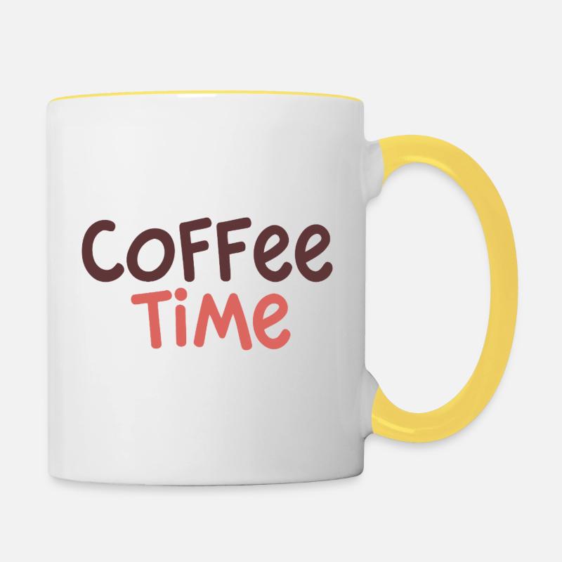Café Time Déco Douce - Contrasting Mug - white/yellow