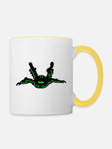 Skydiver - Tasse zweifarbig - Weiß/Gelb