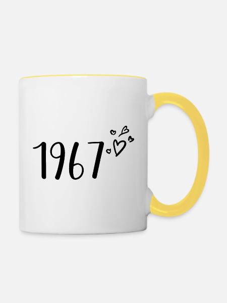 1967 - Tasse zweifarbig - Weiß/Gelb