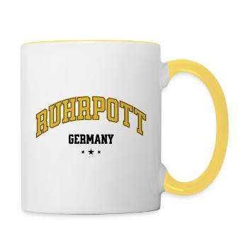 Ruhrpott Germany Lettering Ruhrgebiet Heimat - Contrasting Mug - white/yellow - Right