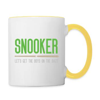 Snooker - Let's get the.boys on the baize - Contrasting Mug - white/yellow - Right