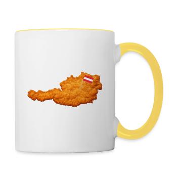 Schnitzel Autriche Form Food - Mug contrasté - blanc/jaune - Droite