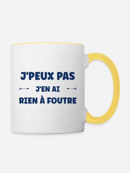 Ist mir scheißegal. - Tasse zweifarbig - Weiß/Gelb