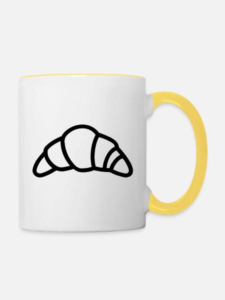 Halbmond - Tasse zweifarbig - Weiß/Gelb