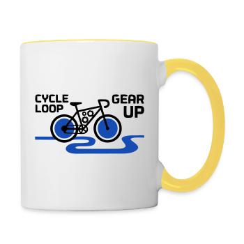 Motivational Gear Up Bicycle Loop - Contrasting Mug - white/yellow - Right