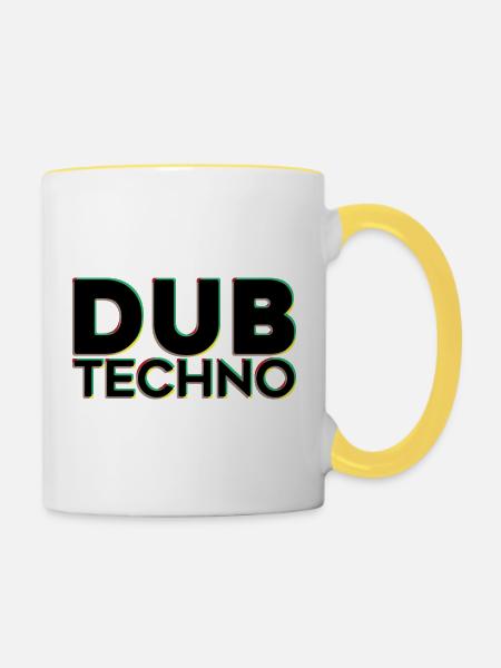 Dub Techno Neon Gliederung - Tasse zweifarbig - Weiß/Gelb
