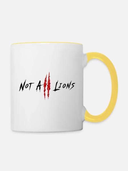 Not All Lions... - Tasse zweifarbig - Weiß/Gelb