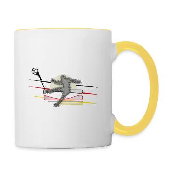 Joueurs de football - Mug contrasté - blanc/jaune - Droite