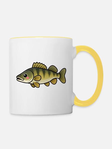 Niedliche Zander Kinder Angeldesign - Tasse zweifarbig - Weiß/Gelb