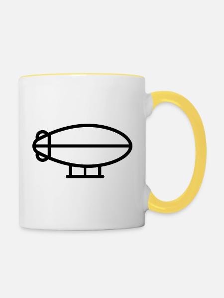 Luftschiff - Tasse zweifarbig - Weiß/Gelb