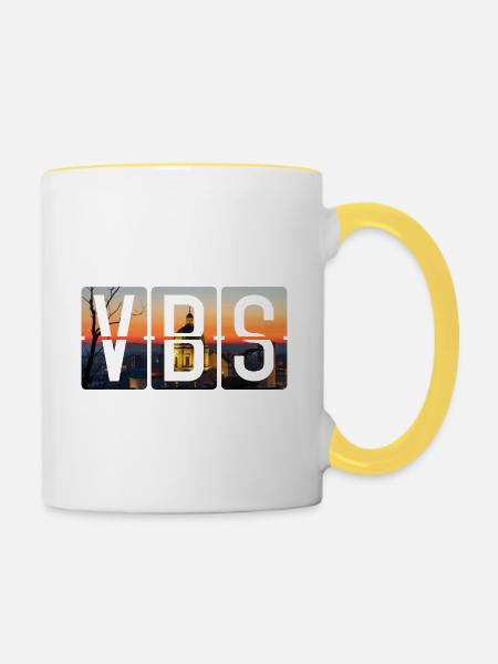 Flughafen Brescia VBS - Tasse zweifarbig - Weiß/Gelb