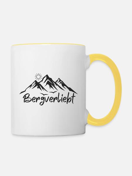 Bergverliebt - Tasse zweifarbig - Weiß/Gelb
