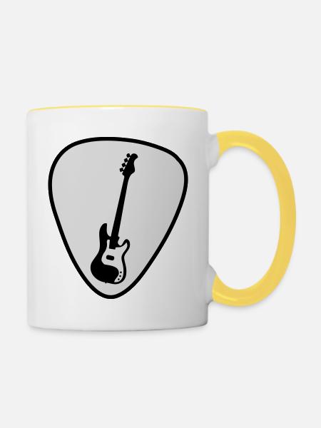 gitarre - Tasse zweifarbig - Weiß/Gelb