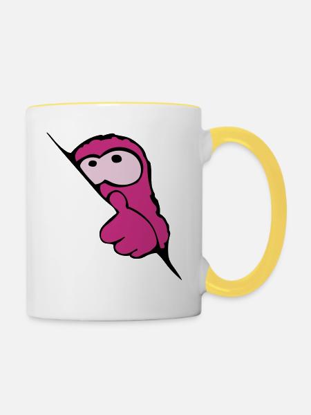 Monsterbaby - Tasse zweifarbig - Weiß/Gelb