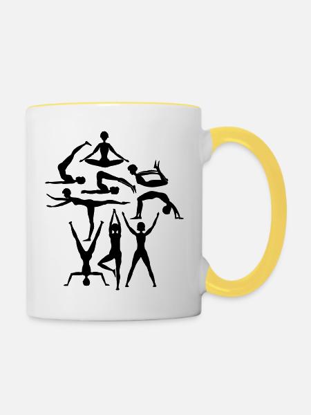 Gymnastik - Tasse zweifarbig - Weiß/Gelb
