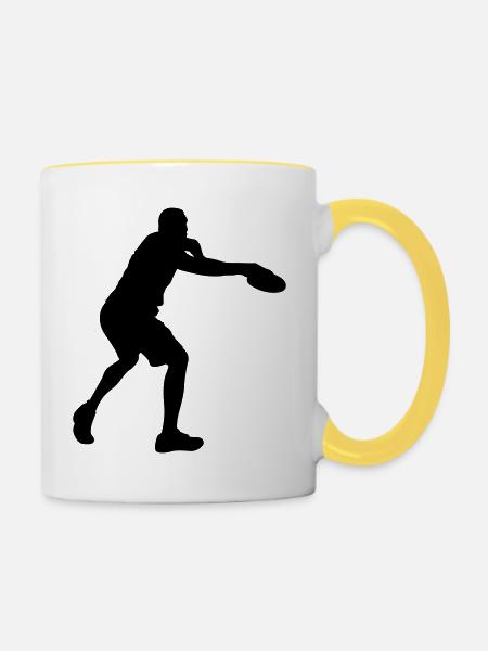 discgolf - Tasse zweifarbig - Weiß/Gelb