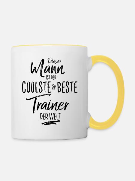 Trainer der Beste (s) - Tasse zweifarbig - Weiß/Gelb