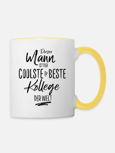 kollege der Beste (s) - Tasse zweifarbig - Weiß/Gelb