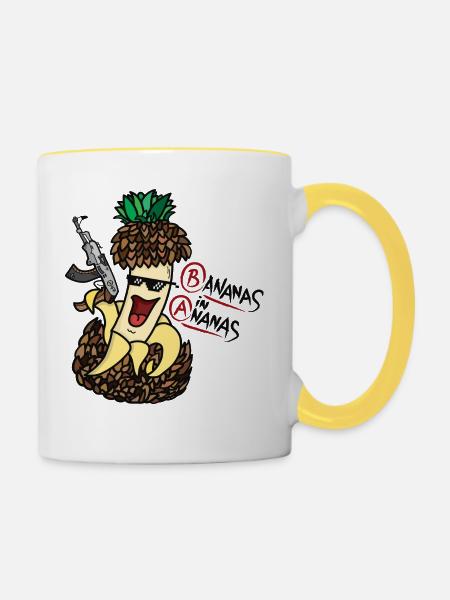 BiA - Tasse zweifarbig - Weiß/Gelb
