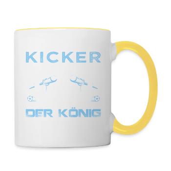 KICKER KÖNIG - Tasse zweifarbig - Weiß/Gelb - Rechts