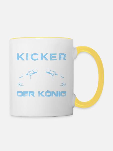KICKER KÖNIG - Tasse zweifarbig - Weiß/Gelb