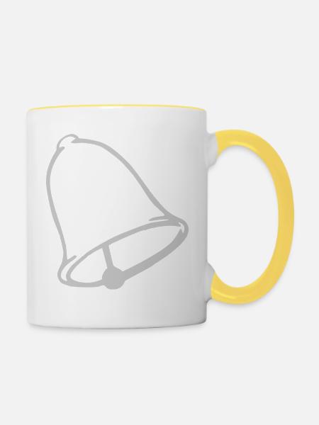 Glocke - Tasse zweifarbig - Weiß/Gelb