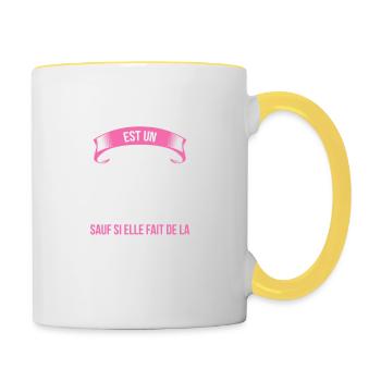 Pétanque idéale mythe cadeau noël - Mug contrasté - blanc/jaune - Droite