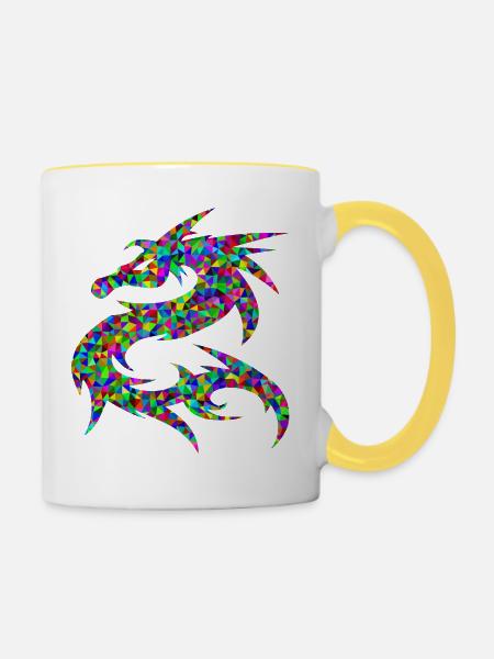 Dragon - Tasse zweifarbig - Weiß/Gelb