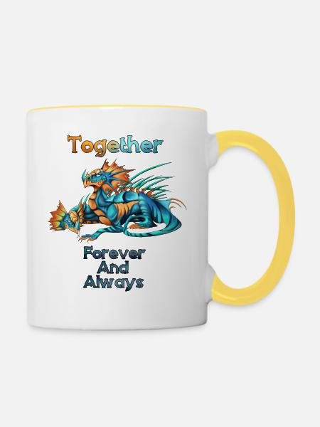Das Leben einer Hydra - Tasse zweifarbig - Weiß/Gelb
