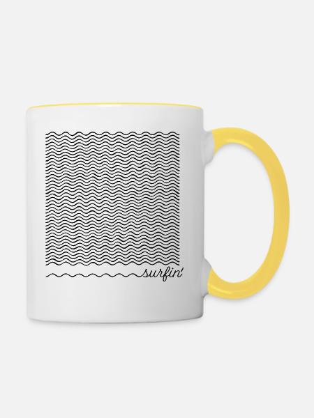 surfin' - Tasse zweifarbig - Weiß/Gelb