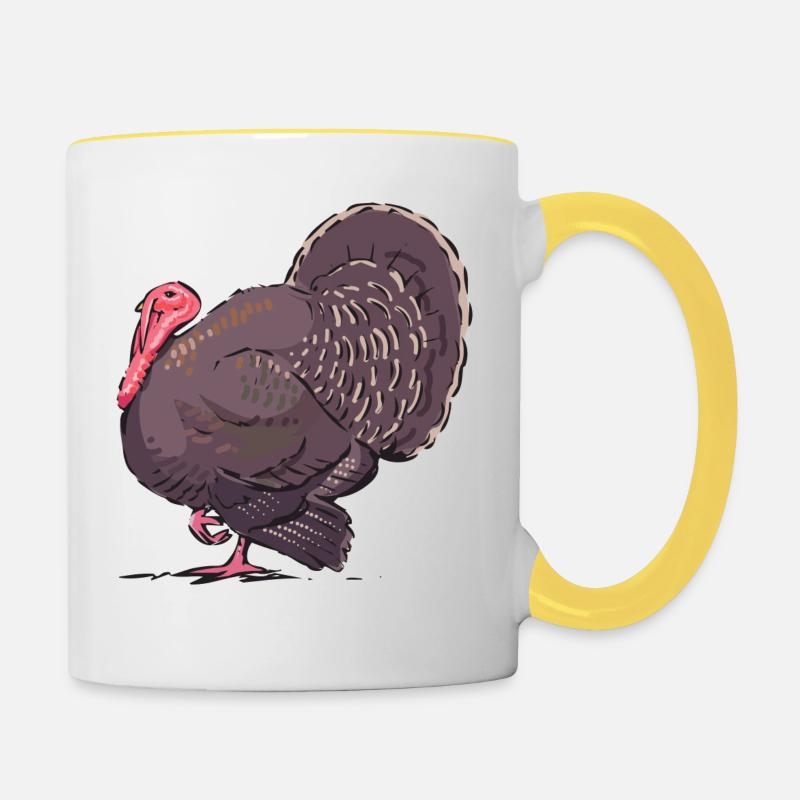 Dinde - Mug contrasté - blanc/jaune